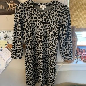 Gray and Black leopard dress with pockets